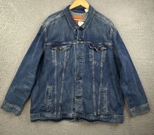 Levis Denim Trucker Jacket Mens 3XL Medium Blue Classic Biker Cowboy 72334 NWT