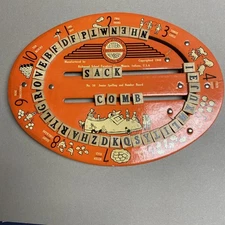 VINTAGE 1940s RICHMOND EDUCATIONAL LETTERS NUMBERS SPELLING BOARD NO 50 2 SIDED