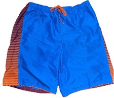 Nike XXL Blue And Orange Men's Mesh Lined Swim Trunk Board Shorts Swoosh