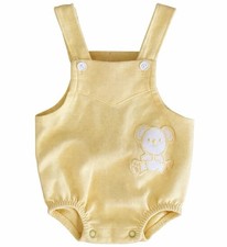 Vintage Carter  s 9M Yellow Teddy Bear Shortall Romper Unisex Made USA