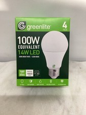 Greenlite 100W Equivalent LED 14W 4 Pack 3000K A19 1600 Lumens Bright White