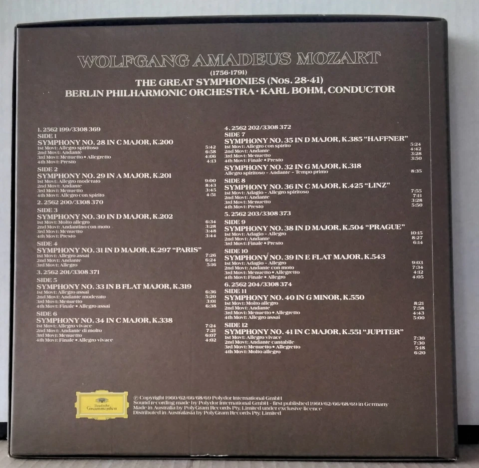 DEUTSCHE GRAMMOPHON 6 CASSETTE 3378 093 MOZART THE GREAT SYMPHONIES BOHM AUSrare - Image 2 of 4