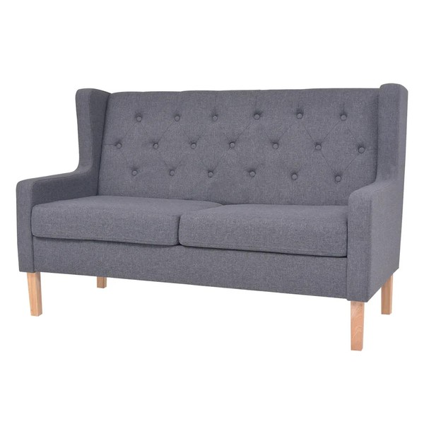 Sofa 2-Sitzer Stoff Grau Couch Wohnzimmer PolstermöBel-image