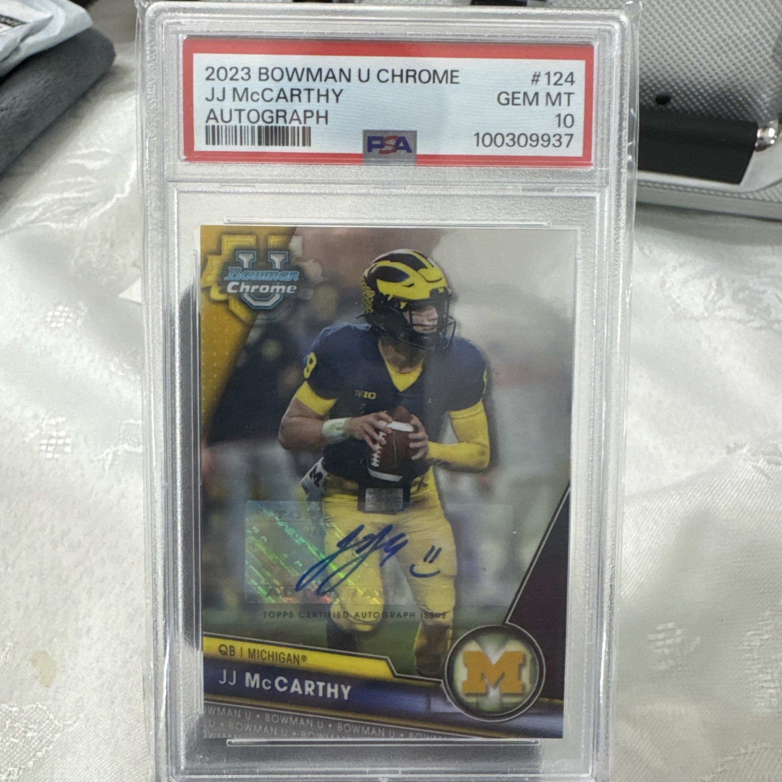 2023 Bowman University Chrome - Prospect Autographs J.J. McCarthy #124 (AU, RC)