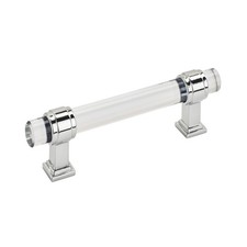 Clear/Polished Chrome Cabinet Pull 33/4 Inch 96mm Drawer Handle 1 PCS