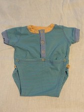 Vintage Gymboree Rainbow Tag Teal Green Henley Bodysuit Newborn NB