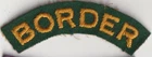 Border Regiment. Embroidered Cloth Shoulder Title. Tan on Brown. WW2 Type?
