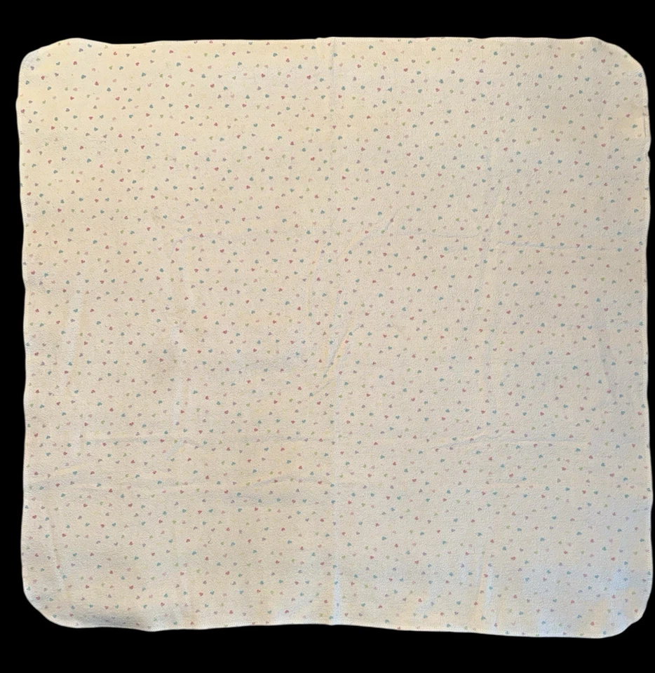 Vintage 2007 Fisher Price Baby Receiving Blanket Multicolored Hearts 100% Cotton - Image 2 of 4