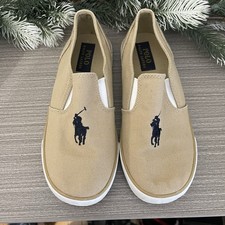 Polo Ralph Lauren Kids' Bal Harbour II Tumbled Canvas Sneakers Size 2 Slip On