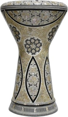 Darbuka Doumbek Drum 18.5/19 inch Inlaid Blue Mother of Pearl Egyptian Tabla