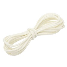 Round Leather Cord, 4mm x 5.5 Yards PU Leather String Rope, White