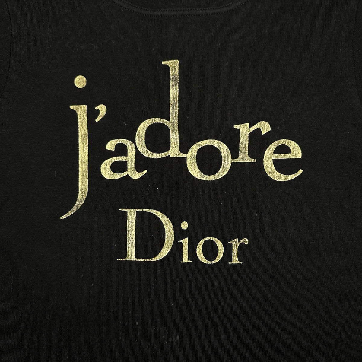 Christian Dior J'ADORE T-Shirt Black Vintage Short Sleeve Size 36