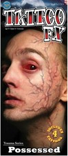 Possessed Trauma Tattoo FX Makeup Fancy Dress Up Halloween Costume Accessory