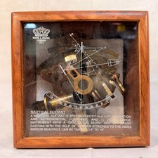 Kelvin & Hughes London 1917 Nautical Sextant Replica in Original Wood Case