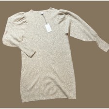 A New Day Women’s Large Cream Balloon Sleeve Sweater Dress NWT