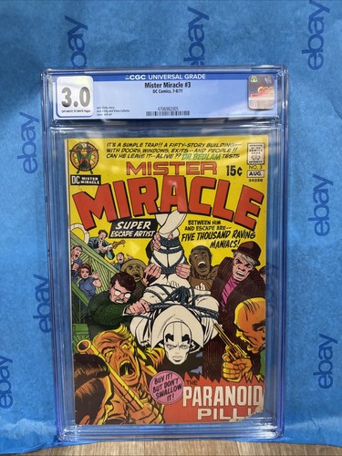 Mister Miracle #3 CGC 3.0  (1971, DC Comics) Jack Kirby Off-White White Graded