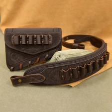 WAYNE'S DOG Hunting Leather Gun Buttstock with New Gun Sling.22 12GA .357.308