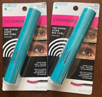 Covergirl the Super Sizer Big Curl Mascara Waterproof 825 Very Black Lot of 2