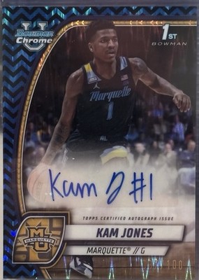 Rookie Autograph /100: 2024-25 Bowman University Chrome Kam Jones #39