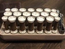 VTG Clairol Hot Rollers Custom CareSetter 20 Curlers Flocked Velvet KF-20 TESTED