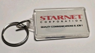 Vintage Starnet Corporation Acrylic Keychain Quality Communications Is Job 1