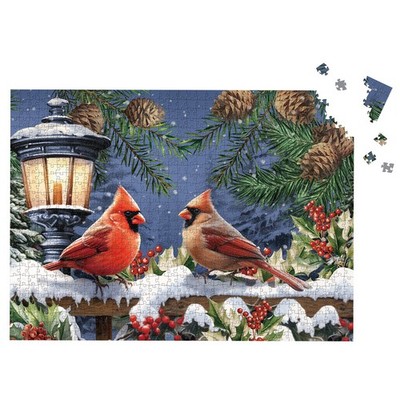 Briarwood Lane Winter Glow Cardinals 1000 Piece Jigsaw Puzzle 29.5x19.68