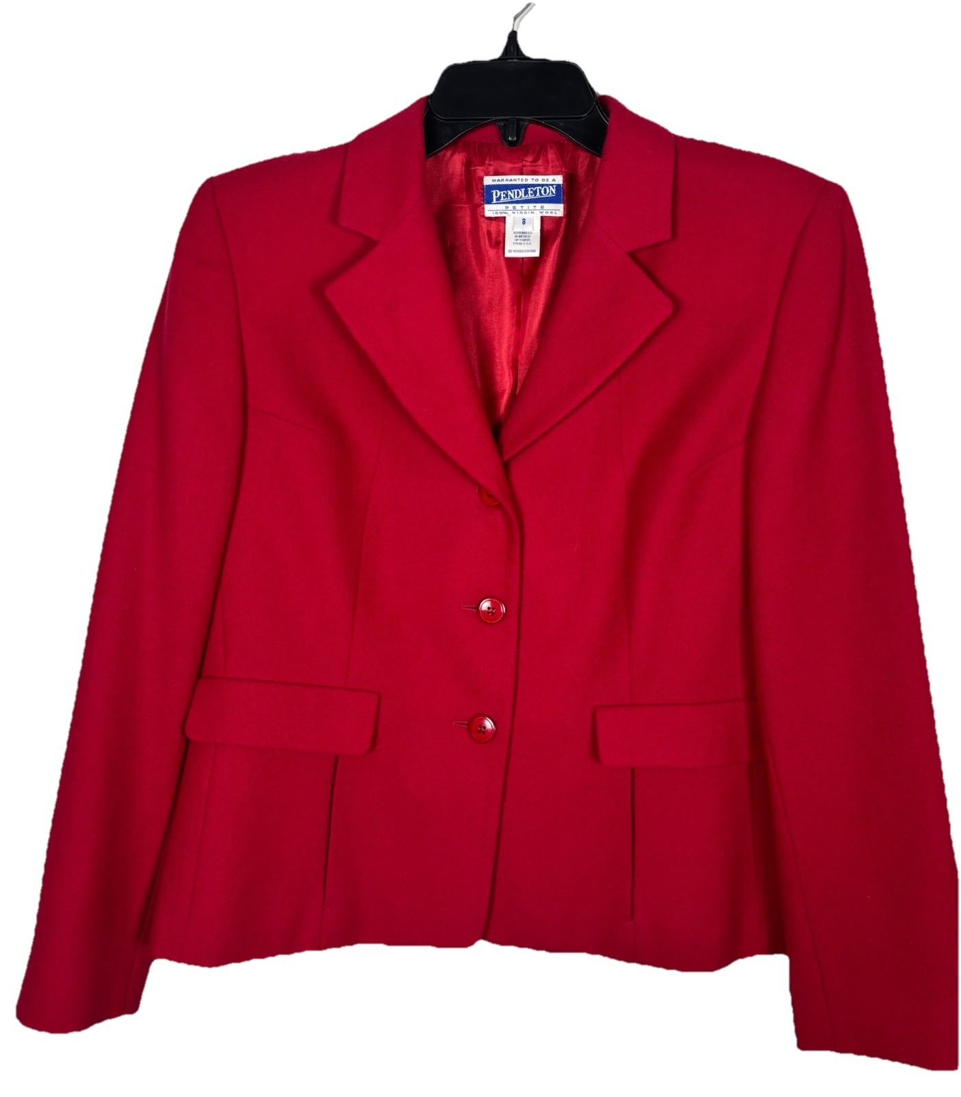 Pendleton Vintage Wool Blazer Jacket Red Petite W… - image 1