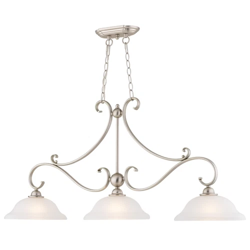 Monrovia 3 Light Linear Chandelier Brushed Nickel - Picture 1 of 5