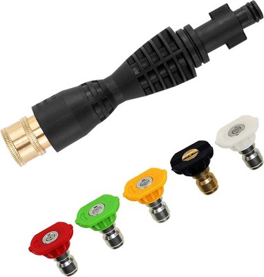 PWACCS Pressure Washer Gun Adapter Kit   Power Fittings with Black 