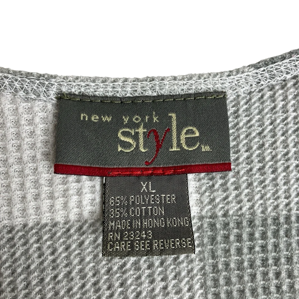 Colete Feminino Vintage Estilo Nova York Extra Grande Cinza Branco Gingham Waffle Malha Cottagecore - Imagem 3 de 4