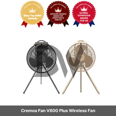 Cremoa Ventilator V600 Plus Funkventilator Camping Picknick Typ C Akku Umwälz...