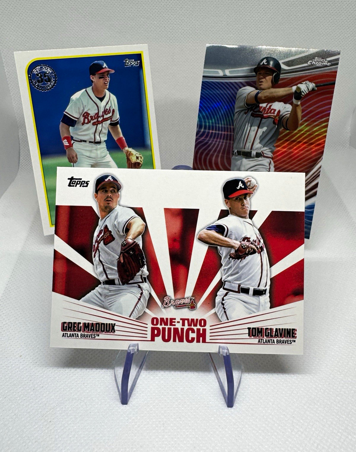 Topps 2023 Braves 3 Card Lot Chipper Jones Chrome Rivals One-Two Punch