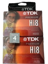 WOW TDK Premium Hi8 120 1 Pack of 4 for Digital 8 Camcorders FAST FREE SHIP 