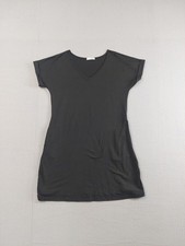 Ekouaer Women T Shirt Dress S Black Dolman Sleeve V Neck Stretch Pullover Casual