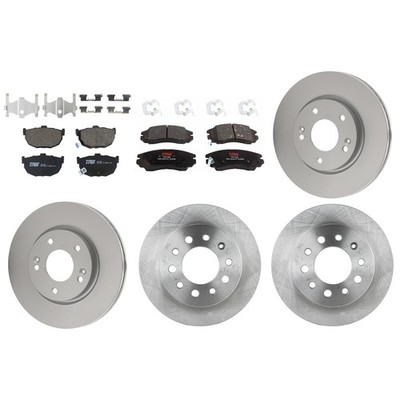 KIT-100725-AE314 TRW Brake Disc and Pad Kits 4-Wheel Set Front & Rear