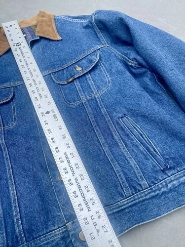 Vintage Lee Rider Blanket Lined Denim Jacket Mens 48L USA 100% Cotton Rancher image 11