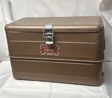 Enfriador de pecho Little Brown de colección 10” X 12” X 19” todo metal cáñamo & co años 50 EE. UU.