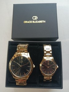 Grace Elizabeth His & Hers Gold Tone Analog Watch Set grace elizabeth | Accessories | Grace Elizabeth Set Of His  main image 2