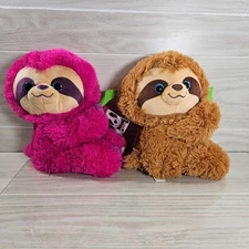 Peek-A-Boo Toys Plush Sloth Lot of 2 Tan Purple Stuffed Animal NWT Item 30433