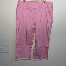 RUBY RD Women's Coral SZ 16W Pull-on Capri Pants Elastic Waist NWT