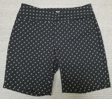 Tail White Label women's navy blue/white flag print stretch golf shorts Sz 10