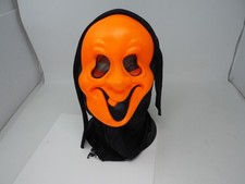 Vintage Scream Goofy Ghost Face Mask Fun World Easter Unlimited Orange