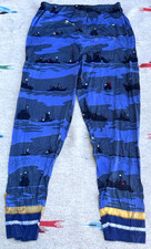Hermes Paris Straight Leg Leggings Trousers Pants Blue Maritime Vintage 36 Small