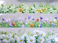 WASHI PET TAPE 3 Rolls 2" x 78" Waterproof DAISEY"S TULIPS LILLIES ScrapBook