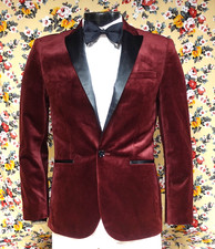Express Slim-Fit Dinner Jacket Burgundy 36S
