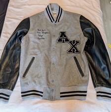 Blouson Bomber Aviatrix Homme - Style College New York Tokyo - Cuir et Laine- M