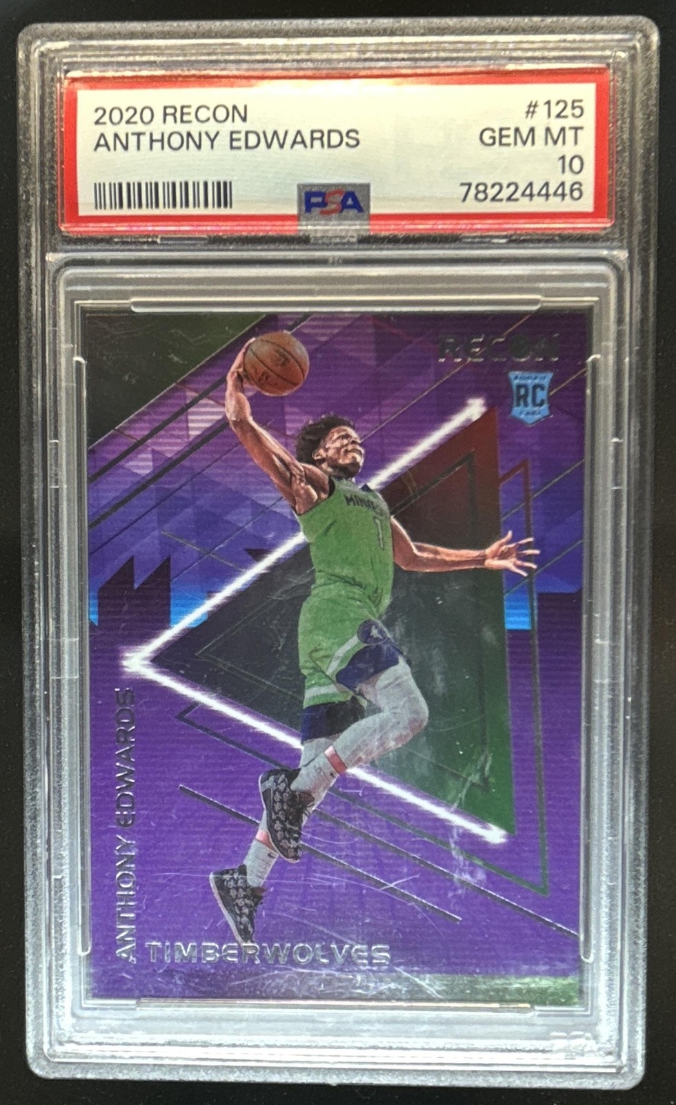 2020-21 Panini Recon Anthony Edwards RC Rookie #125 Timberwolves PSA 10 GEM MINT