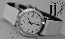 NEW BURBERRY LADY WATCH WHITE NOVA CHECK DIAL SIGNATURE SLIM LEATHER BU1797
