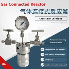 Hydrothermal synthesis Autoclave Reactor vessel + inlet outlet gauge 100ml 6Mp