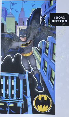 NWT Batman Bath Beach Towel Size 28 IN W x 58 IN L  100% Cotton Dark Knight Gift
